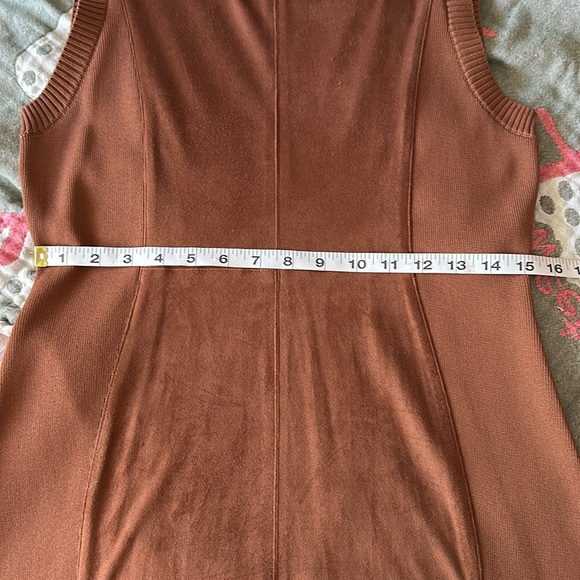 🤎 NEW New York & company sleeveless brown stretch bodycon panel dress L - Picture 10 of 13